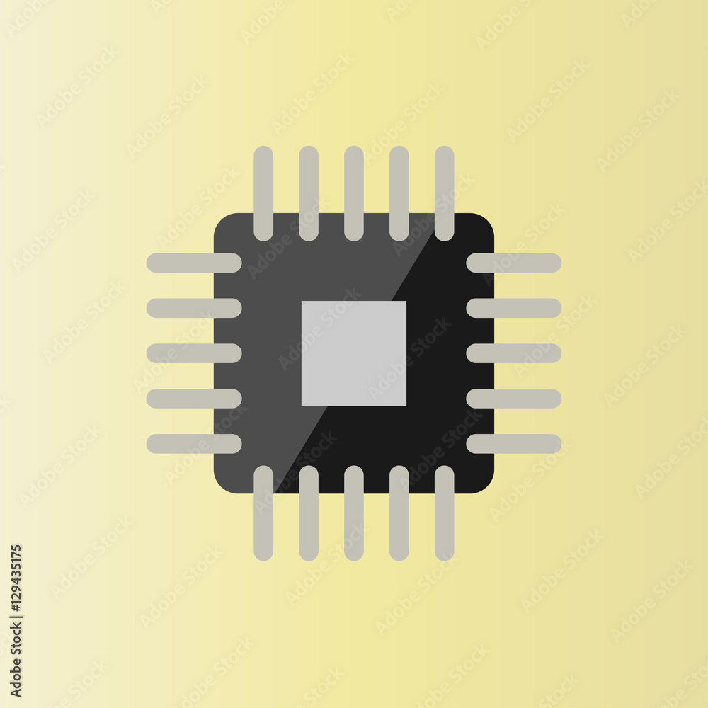chip icon. flat design chip icon. flat design