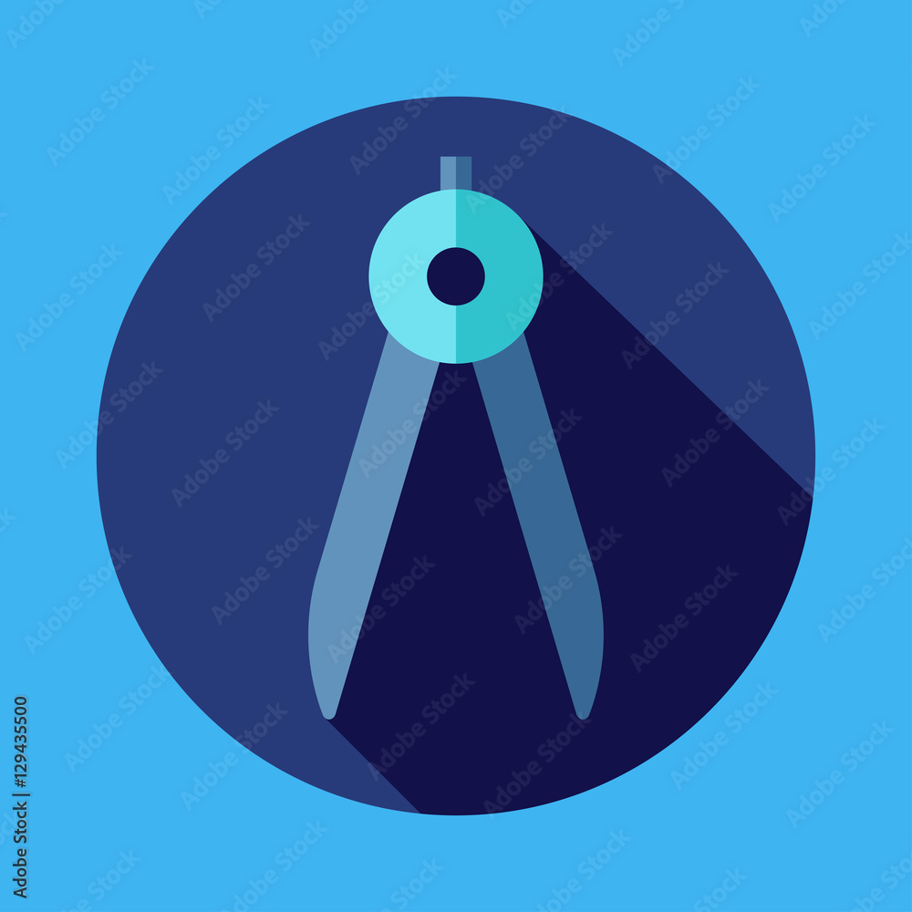 drawing compass icon. flat design drawing compass icon. flat design