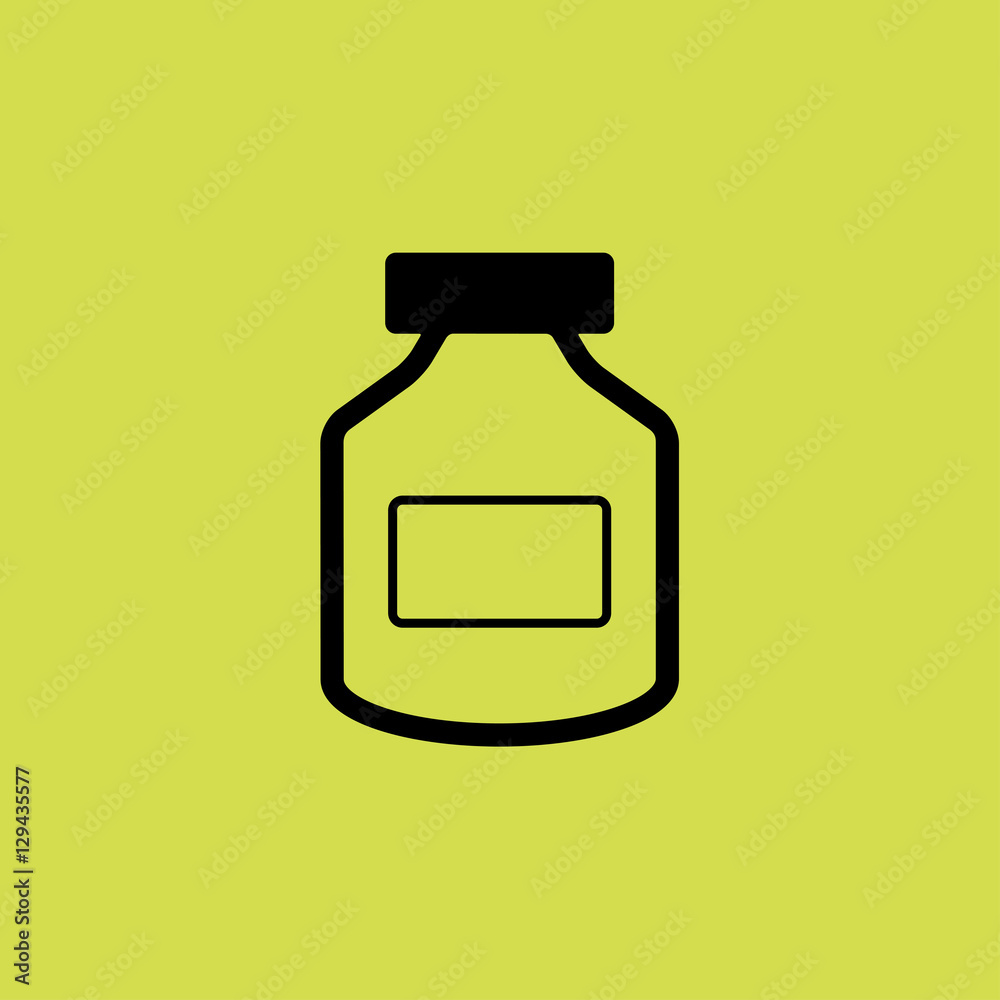 jar of pills icon. flat design jar of pills icon. flat design