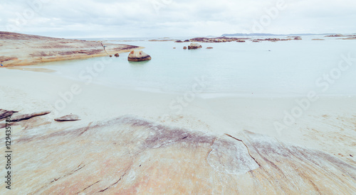 Beach Torndirrup National Park Albany Australia.vintage toning  filter add . photo