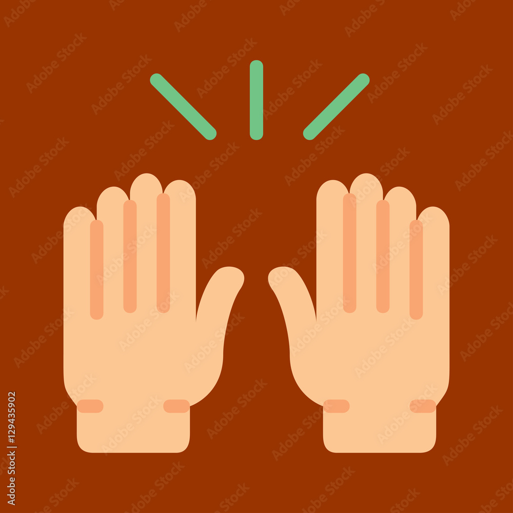 hands icon. flat design hands icon. flat design