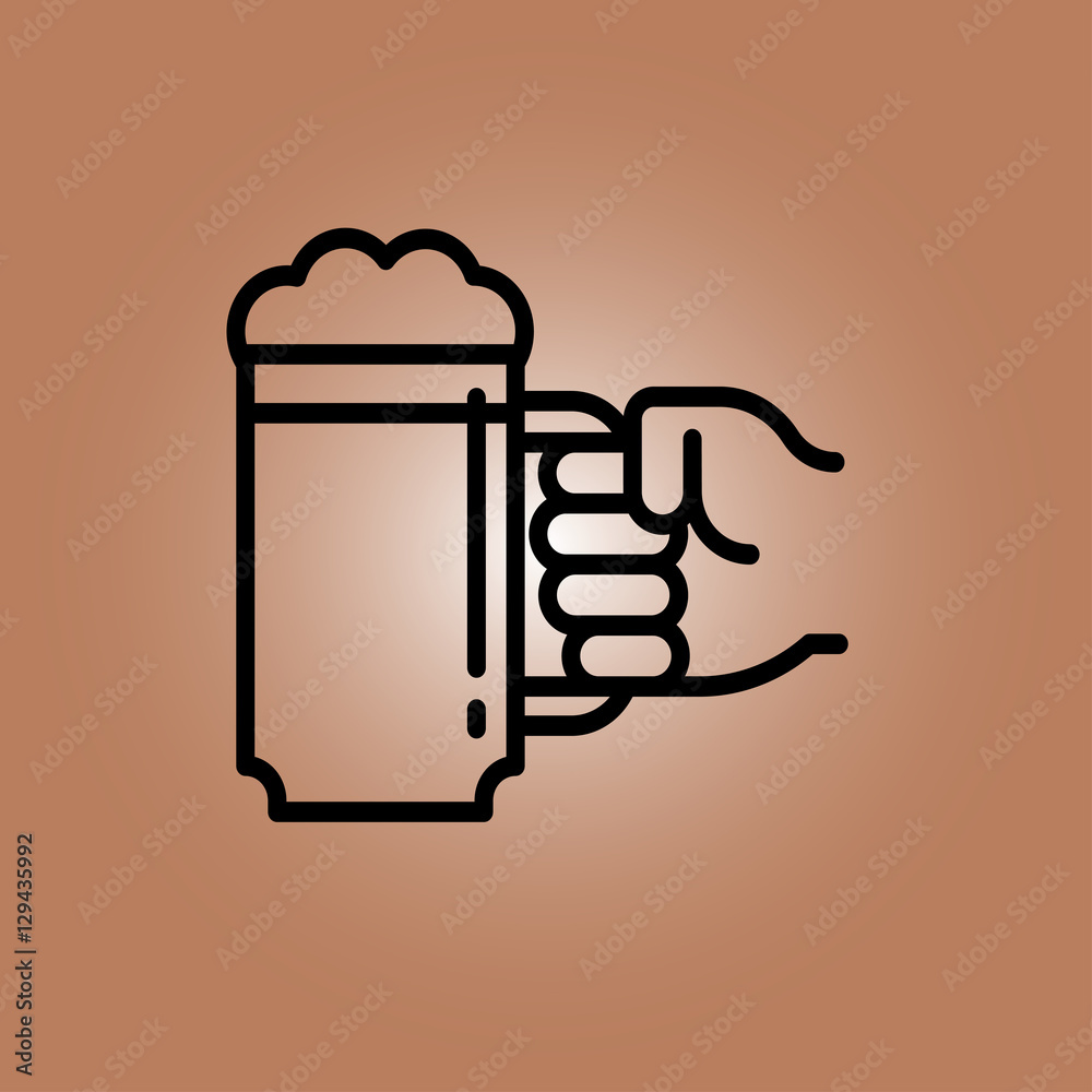 jar of beer icon. flat design jar of beer icon. flat design
