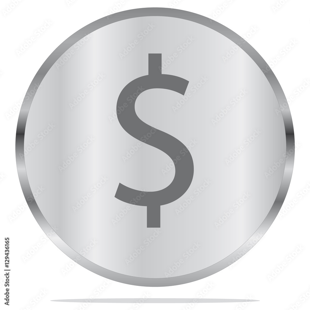 dollar icon iron coin style