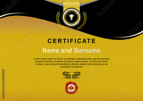 Gold modern certificate and wafer