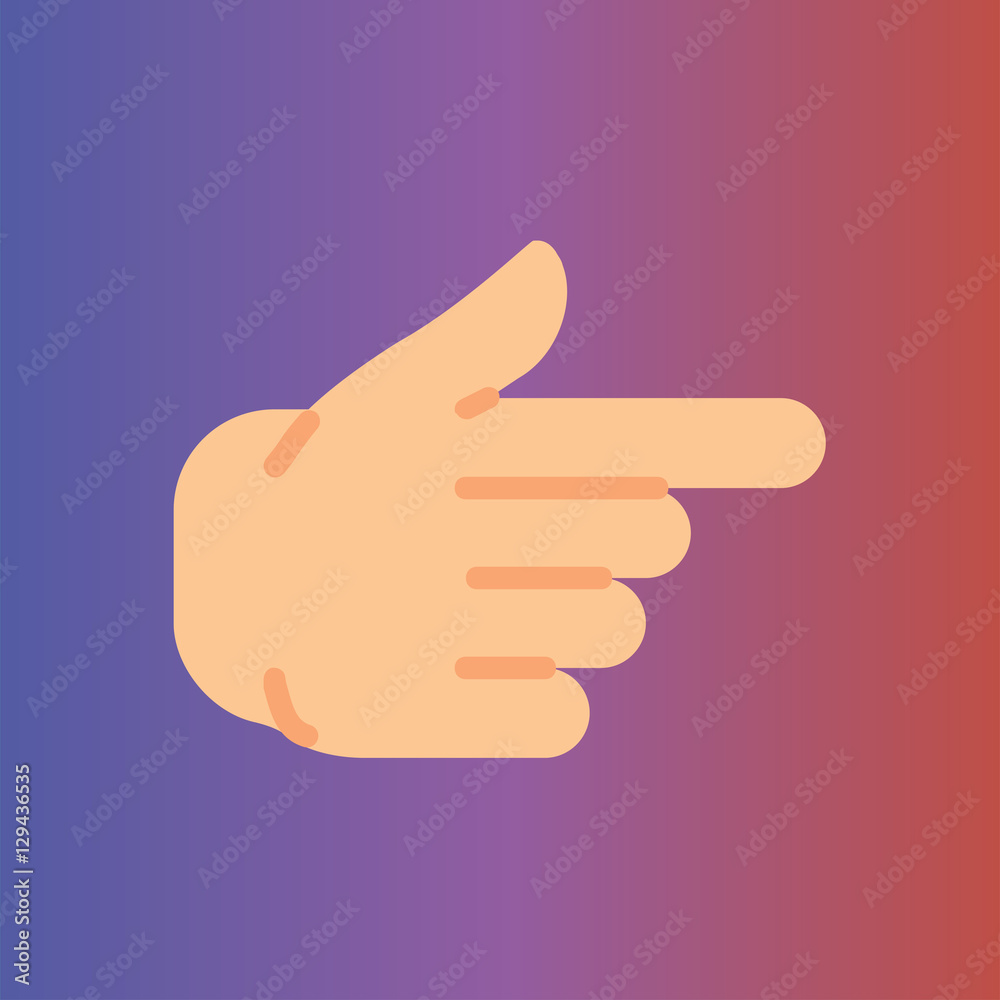 pointing right icon. flat design pointing right icon. flat design