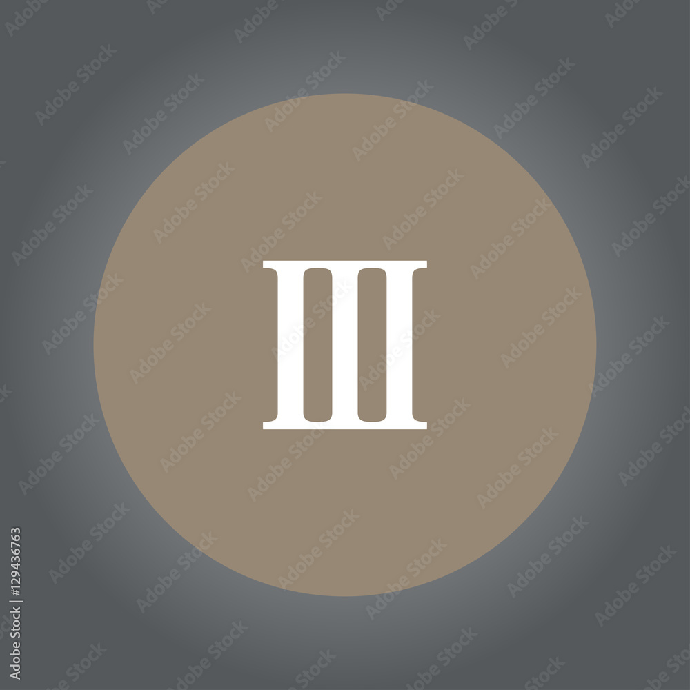 rome three icon. flat design rome three icon. flat design