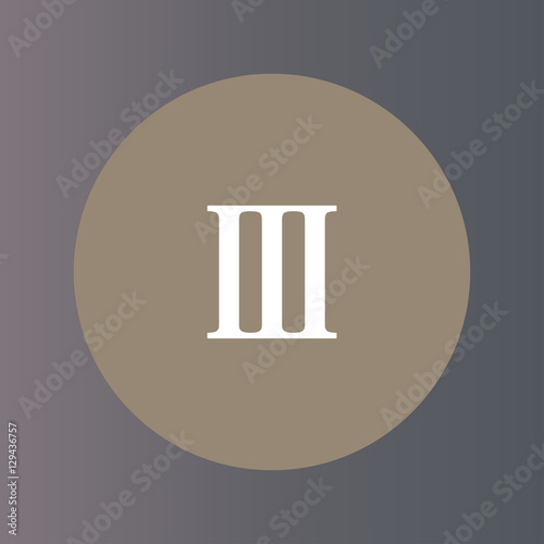 rome three icon. flat design
