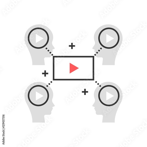 Color box icon, viral marketting concept illustration