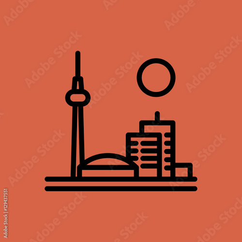 toronto dish icon. flat design