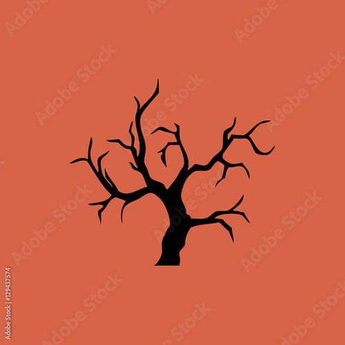 autumn tree icon. flat design