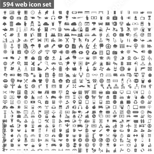Set of 594 web Quality icon vector flat design