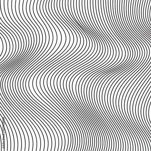 Black and white abstract waves vector background