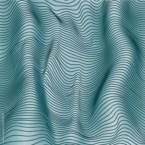 Emerald abstract waves 3d effect vector background