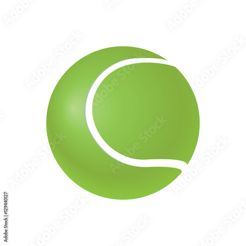 green tennis ball isolated on white background element for design vector