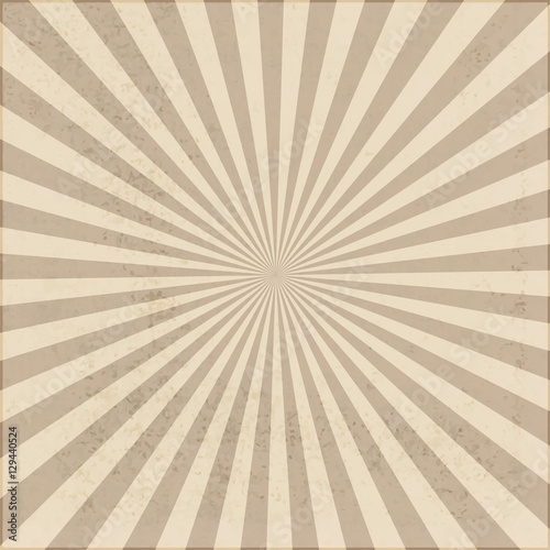 Beige background of the rising sun's rays retro shabby style grunge vector
