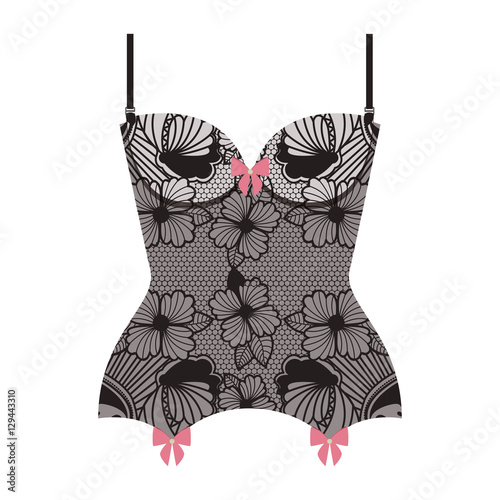 sexy fashion female lingerie with bows vector illustration