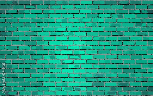 Turquoise brick wall - Illustration, 
Shades of turquoise brick wall vector, 
Realistic light and dark turquoise colour brick wall