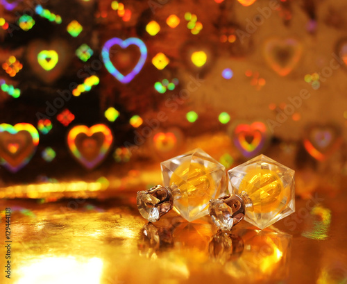 Yellow Glass Earrings 
