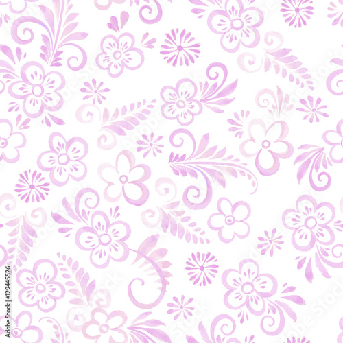 hand drawn watercolor floral seamless pattern. vector illustration