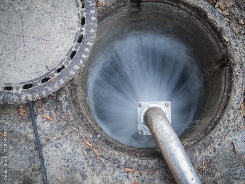 water in manhole