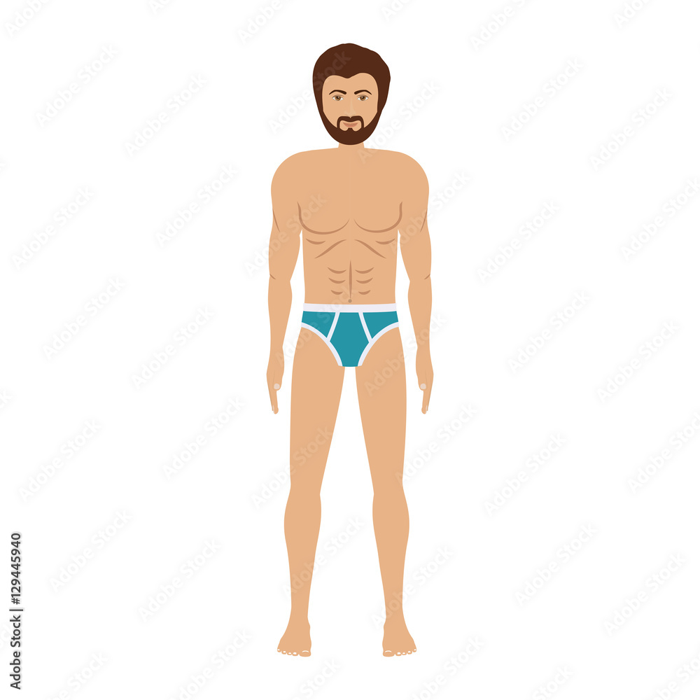 men with blue swimming boxer vector illustration