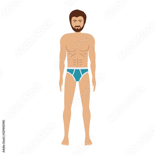men with blue swimming boxer vector illustration