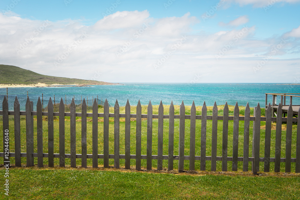railing fence on the Cape Leeuwin Lighthouse Augusta Western Australia .