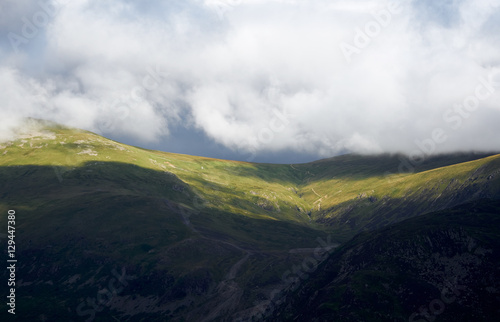 Sticks Pass threading it's way between the summits of White Side & Stybarrow. Patterdale, English Lake District. UK. 