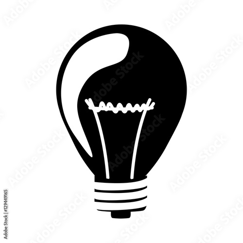 silhouette light bulb flat icon vector illustration