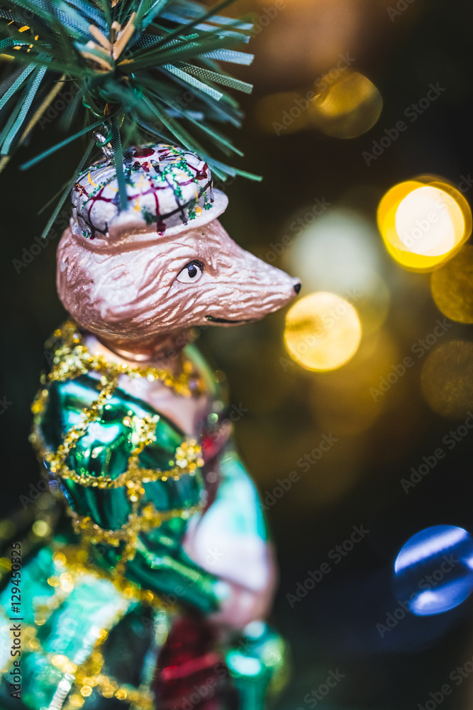 Christmas toys in form of various fashion and funny foxes Christmas toys in form of various fashion and funny foxes