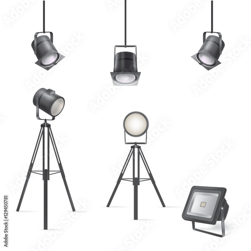 Set of vector scenic spotlights