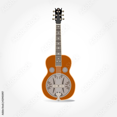 Φωτογραφία Vector illustration of resonator or resophonic guitar isolated on a white background