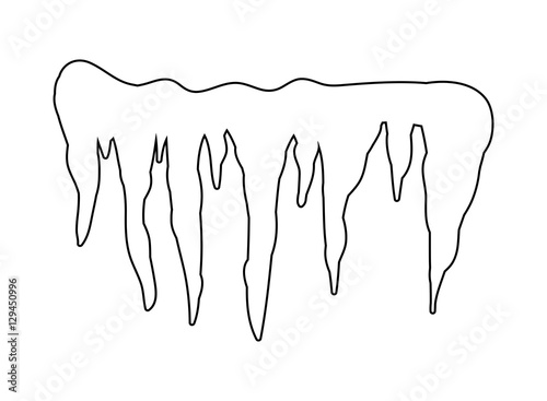 Icicles, snow cap, drift outline vector symbol icon design.