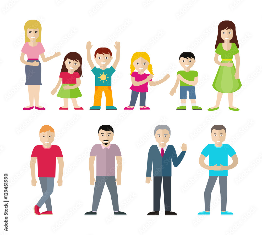 People Characters Vector Illustrations Set
