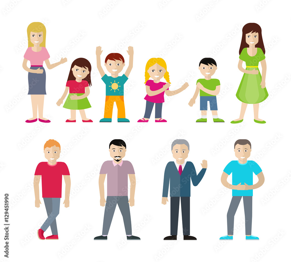 People Characters Vector Illustrations Set People Characters Vector Illustrations Set