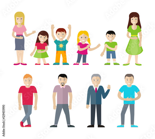 People Characters Vector Illustrations Set