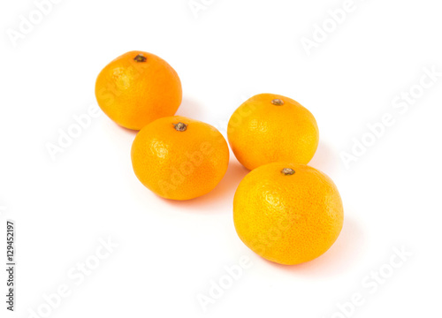 Closeup flesh orange fruit on white background  fruit for health