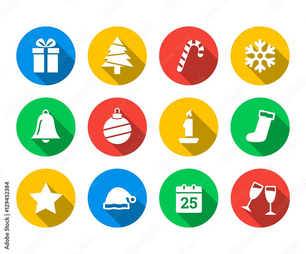 Flat icon set of Christmas Flat icon set of Christmas