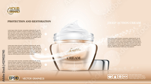 Cosmetic ads template mockup