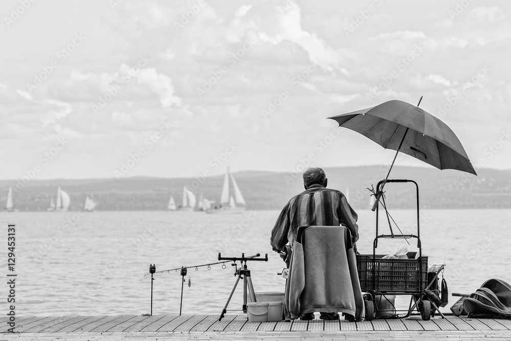 Angling Old Man. Lake Balaton, Hungary Stock Photo | Adobe Stock