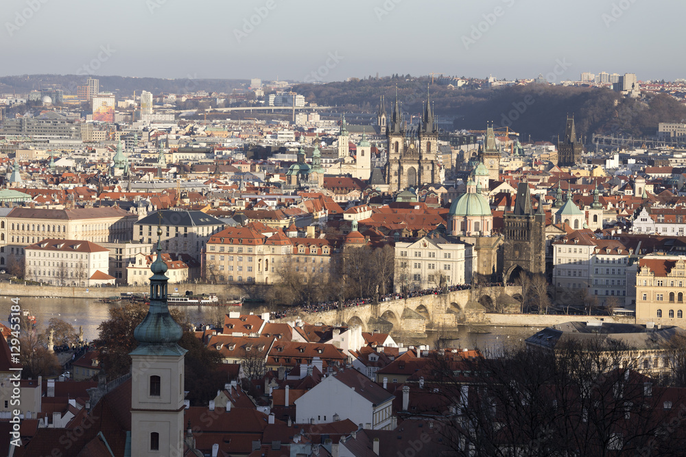 View on the autumn Prague City, Czech Republic
