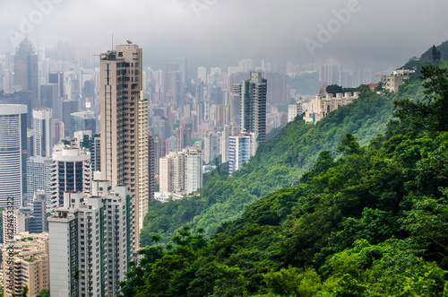 Hong Kong view from top of victoria park