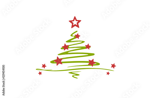 gezeichneter Weihnachtsbaum mit Schmuck