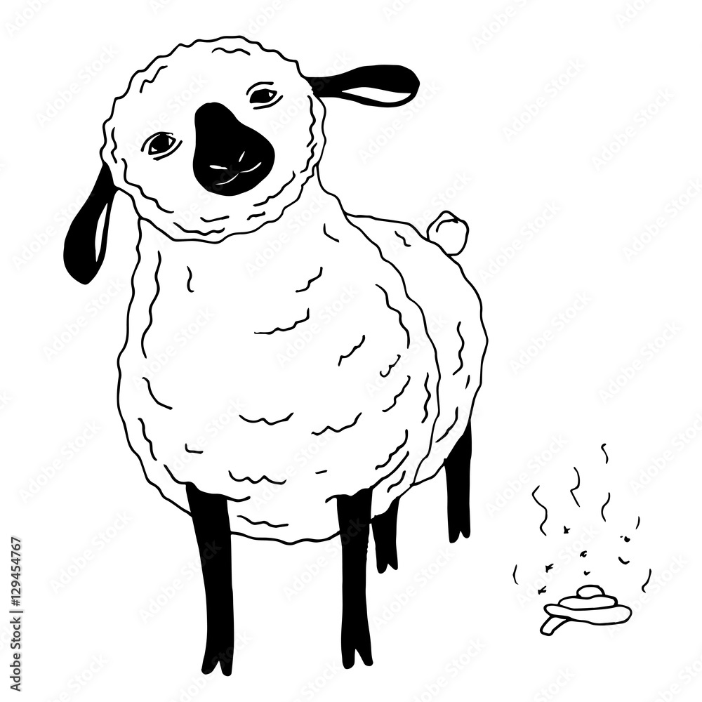 Cute Baby Sheep Drawing