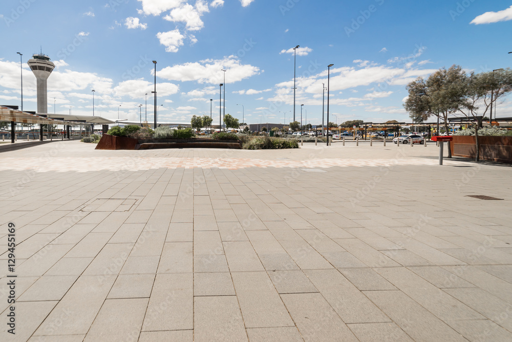 Empty floor in front of Perth Airport , Western Australia.