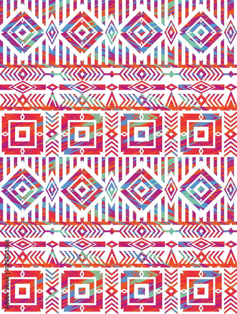 Tribal ethnic seamless pattern with geometric elements. Tribal ethnic seamless pattern with geometric elements.