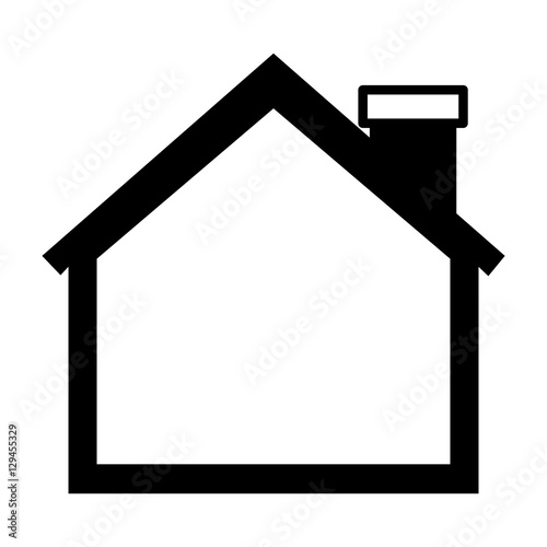 silhouette of house side one floor vector illustration