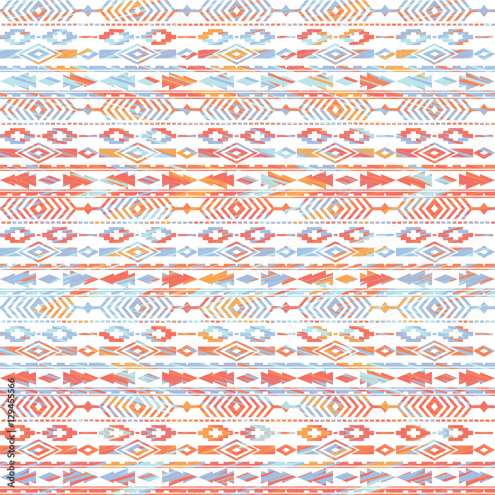 Tribal ethnic seamless pattern with geometric elements. Tribal ethnic seamless pattern with geometric elements.