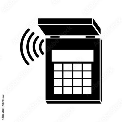 silhouette security system alarm icon vector illustration