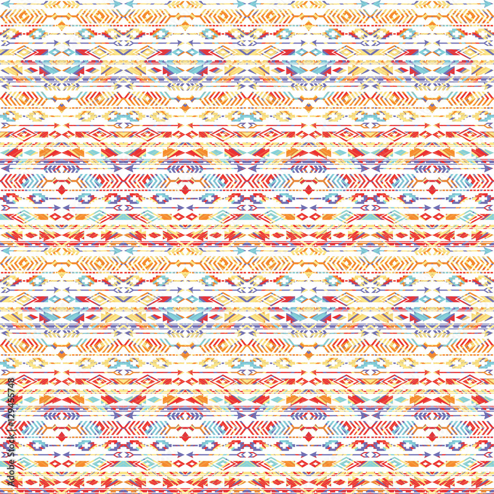 Tribal ethnic seamless pattern with geometric elements. Tribal ethnic seamless pattern with geometric elements.